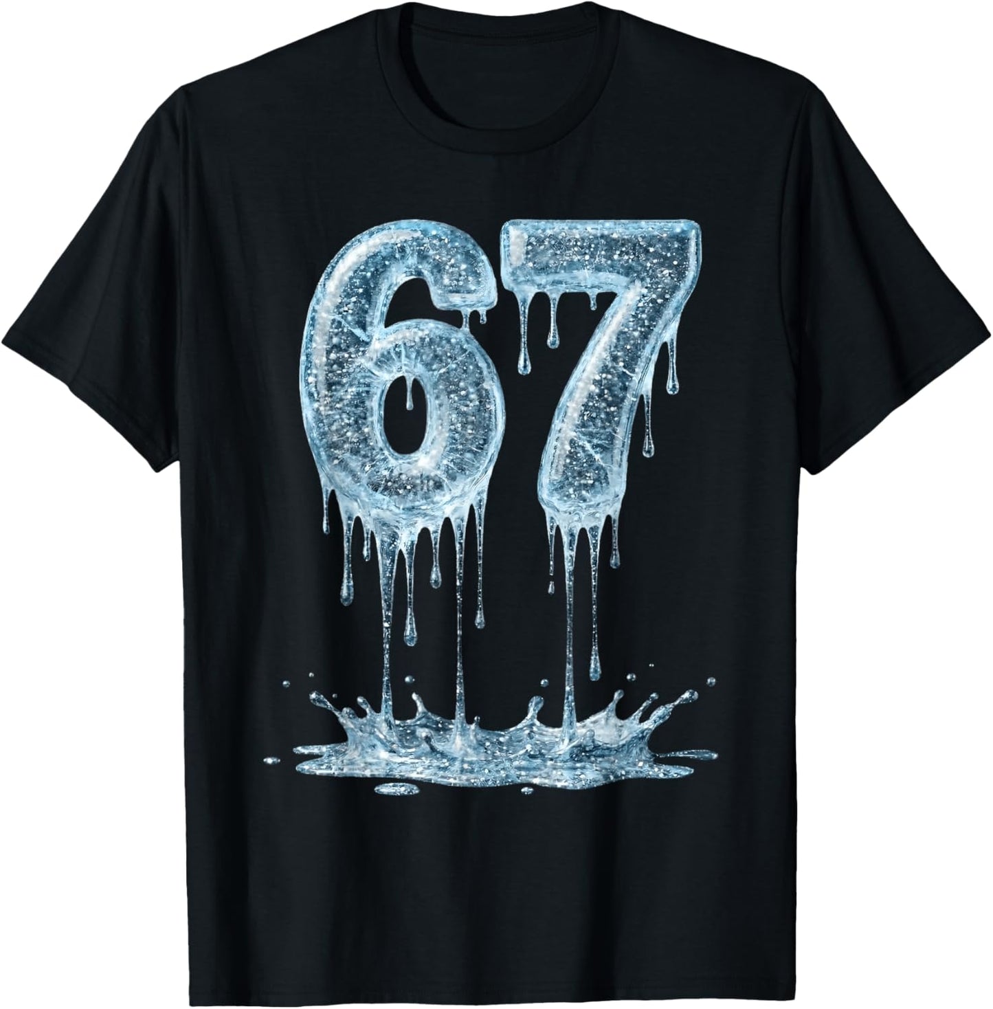Funny Six Seven 6 7 Meme Ice Dripping 6-7 Youth 67 Drip T-Shirt - T-Shirt | Black