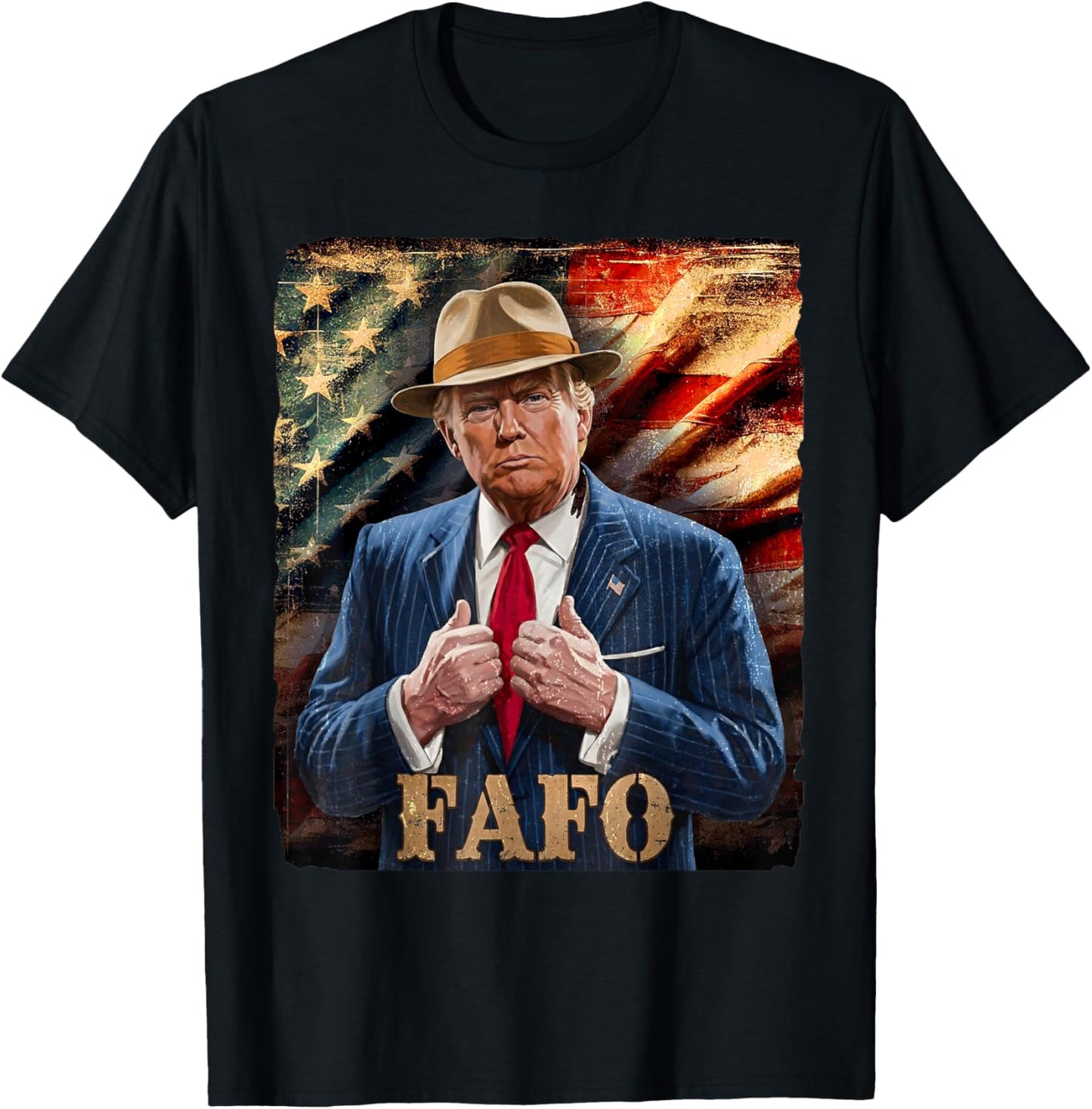Funny Fafo Trump Fafo American USA T-Shirt - T-Shirt | Black