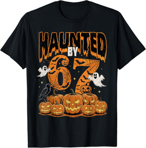 67 Meme Halloween Costume Brainrot Haunted 6 7 Six Seven T-Shirt - T-Shirt | Black