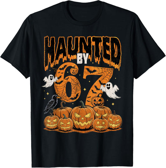67 Meme Halloween Costume Brainrot Haunted 6 7 Six Seven T-Shirt - T-Shirt | Black