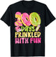 100th Day of School Girl 100 Days Prinkled with Fun Donut T-Shirt - T-Shirt | Black