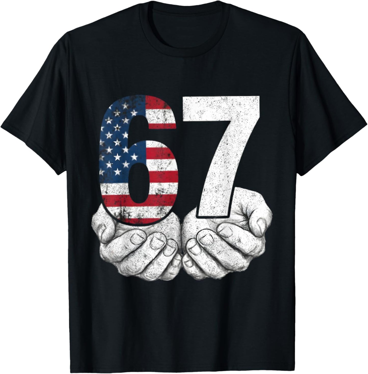 Funny Six Seven 6 7 Meme Gen Alpha Slang 6 7 Hands 6-7 T-Shirt - T-Shirt | Black