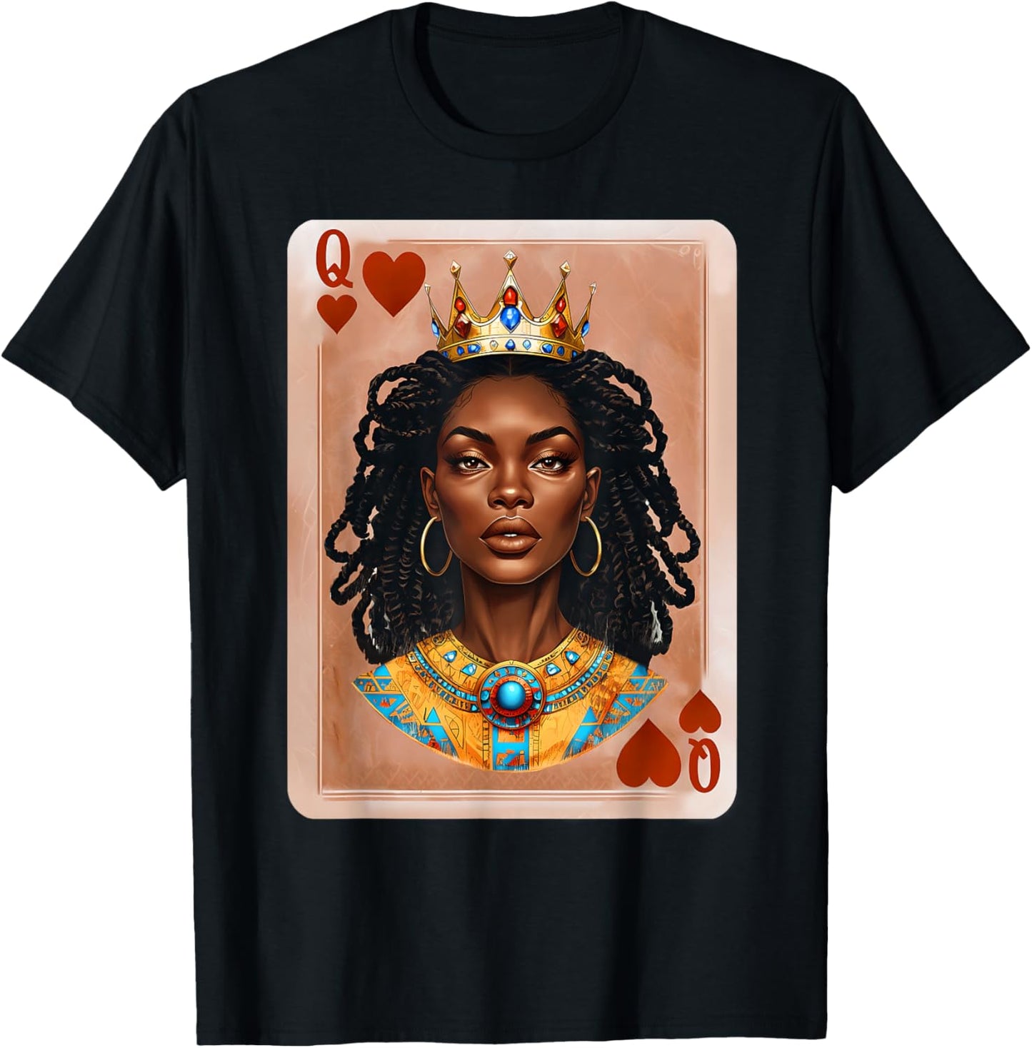 Black History Black Queen Hearts Afro Dope Melanin Woman T-Shirt - T-Shirt | Black