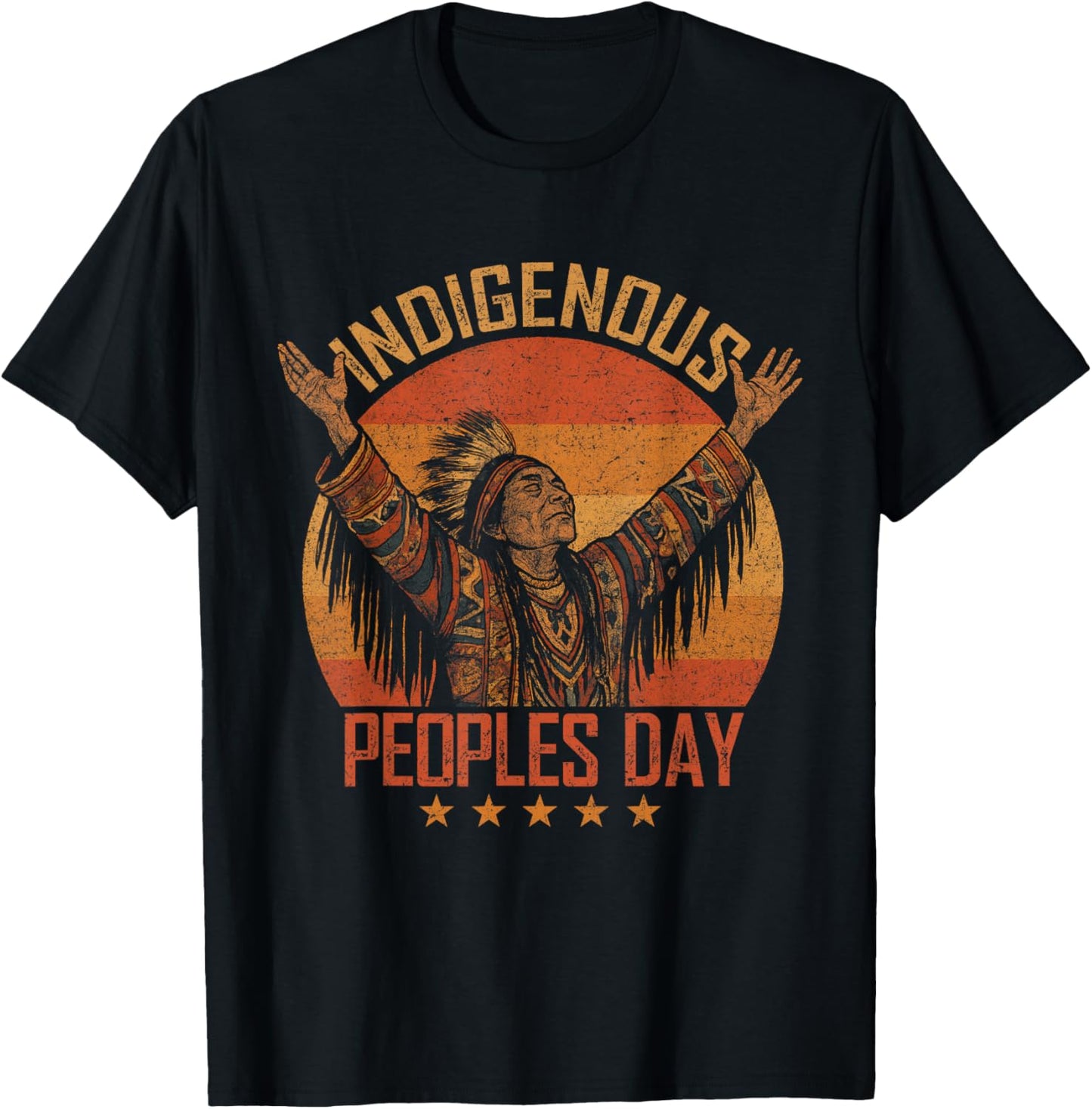 Indigenous Peoples Day Vintage Native American T-Shirt - T-Shirt | Black