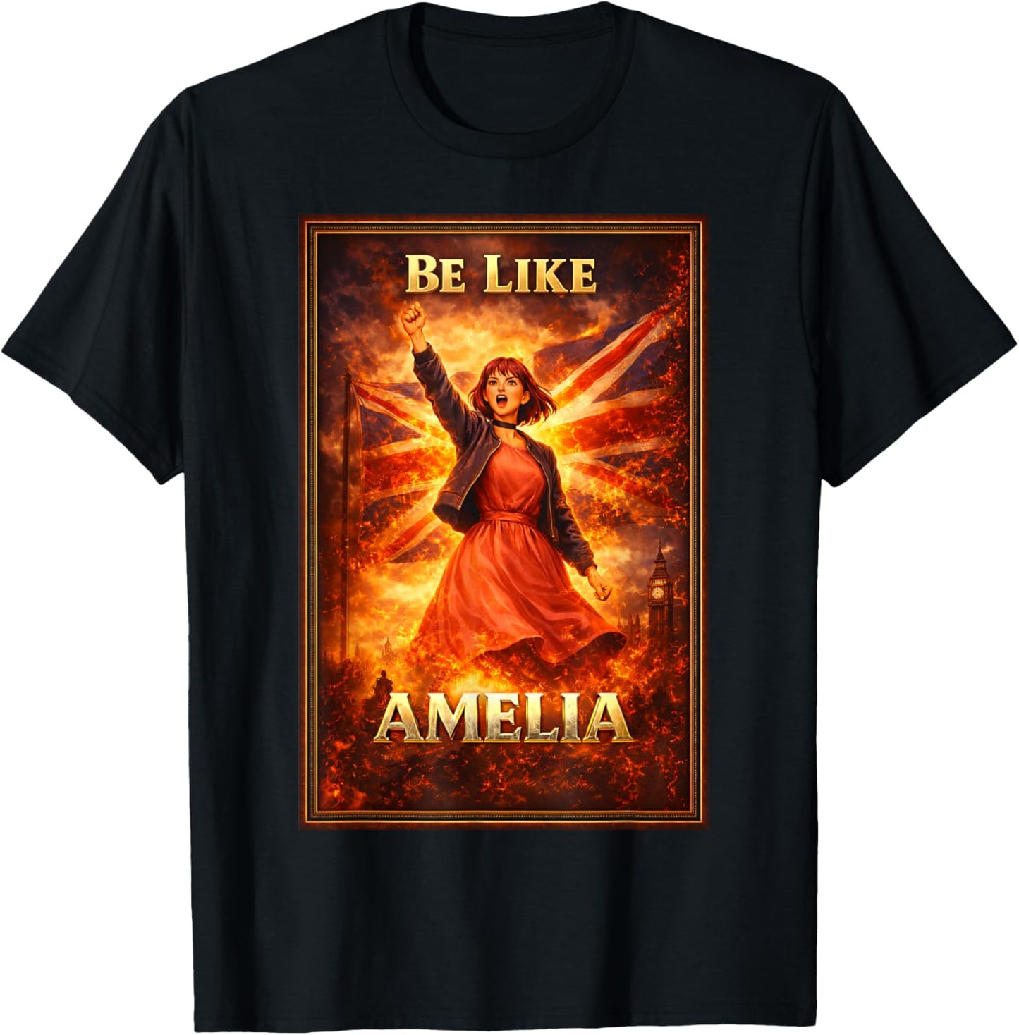 Be Like Amelia Vintage Union Jack British UK England T-Shirt - T-Shirt | Black