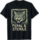 Feral & Sterile Cat TNR Advocate Wild Feline Grunge Art T-Shirt - T-Shirt | Black