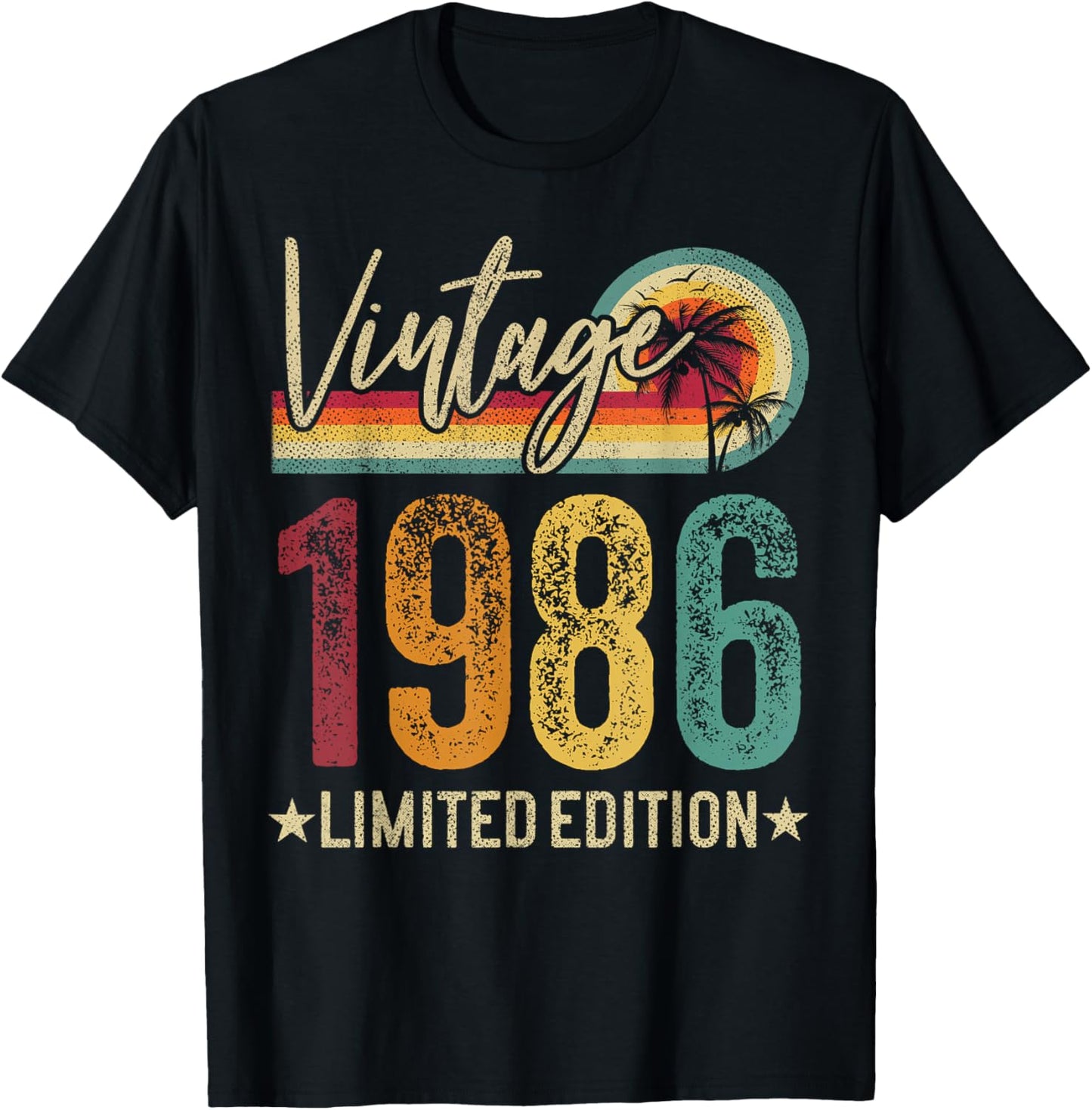 1986 40th Birthday 40 Years Old Retro Men Women - Vintage T-Shirt - T-Shirt | Black