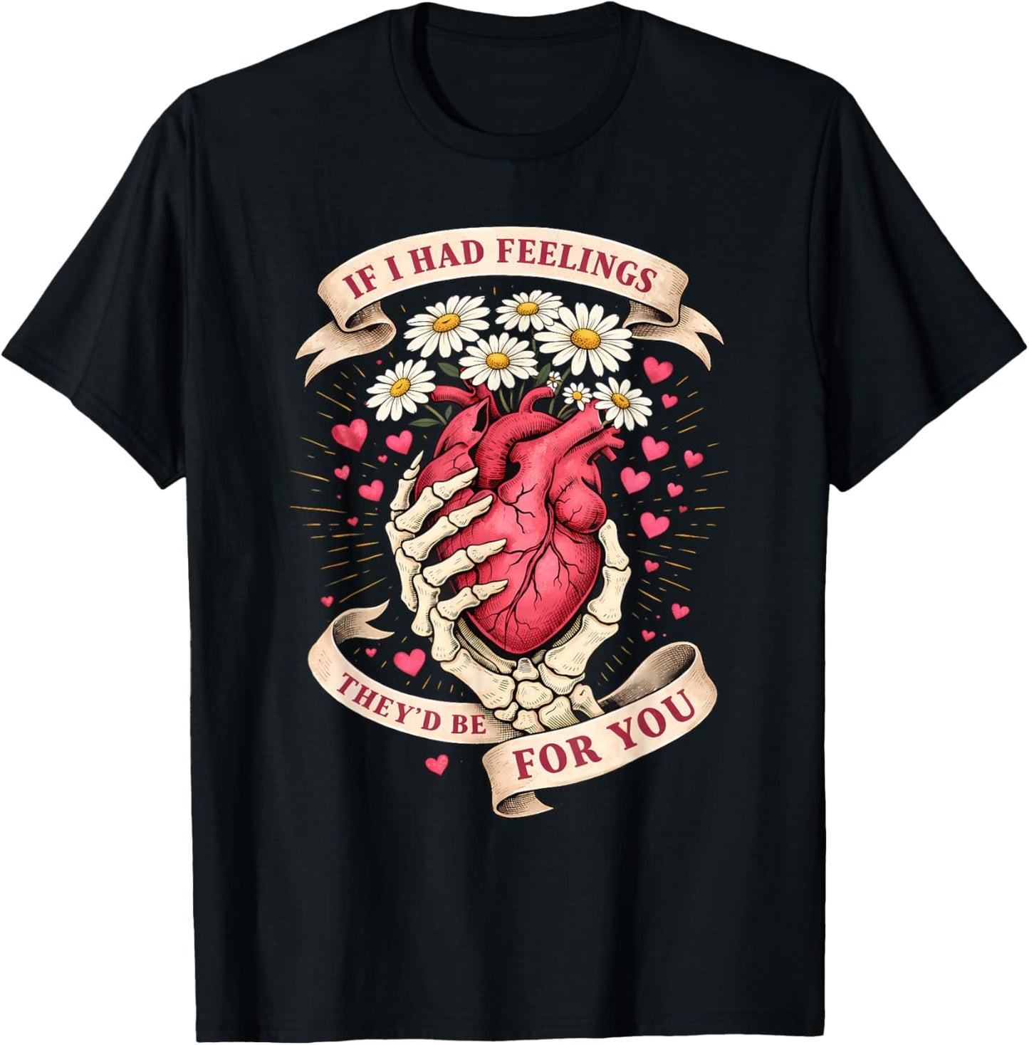 Skeleton Hand with Heart Valentines Day Women T-Shirt - T-Shirt | Black