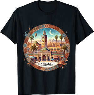 Marrakech Morocco Mediterranean T-Shirt - T-Shirt | Black