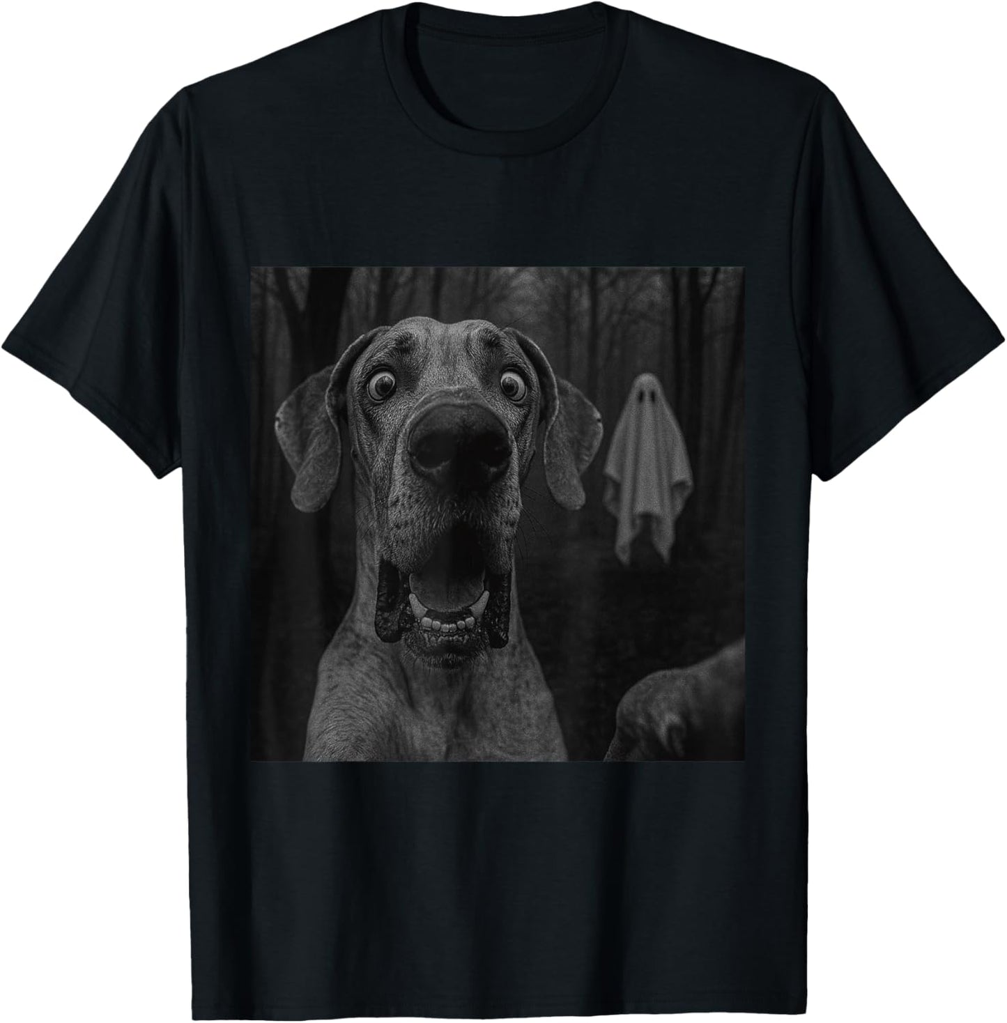 Great Dane Ghost Spooky Halloween T-Shirt - T-Shirt | Black