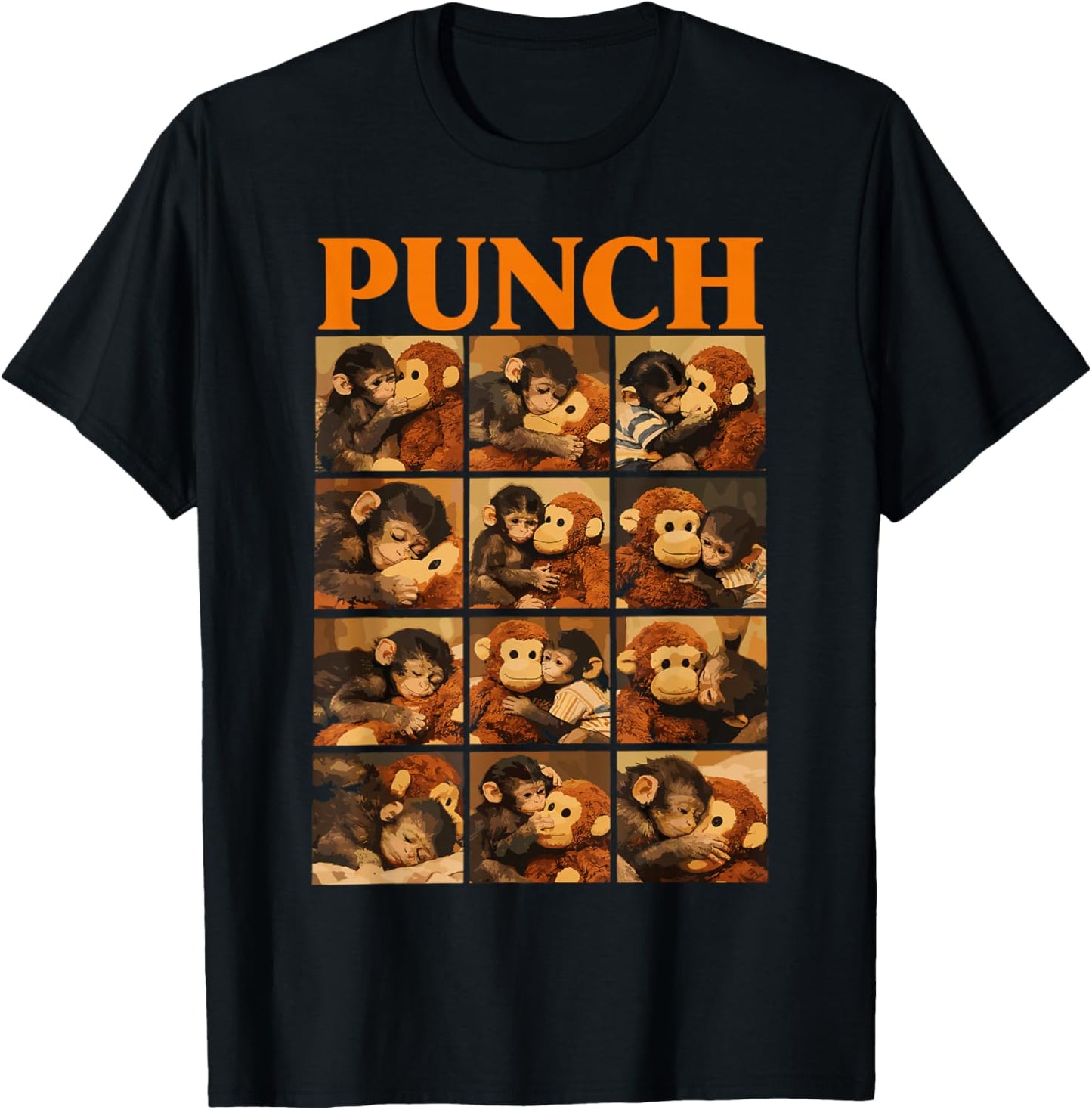 Cute Monkey Punch T-Shirt - T-Shirt | Black