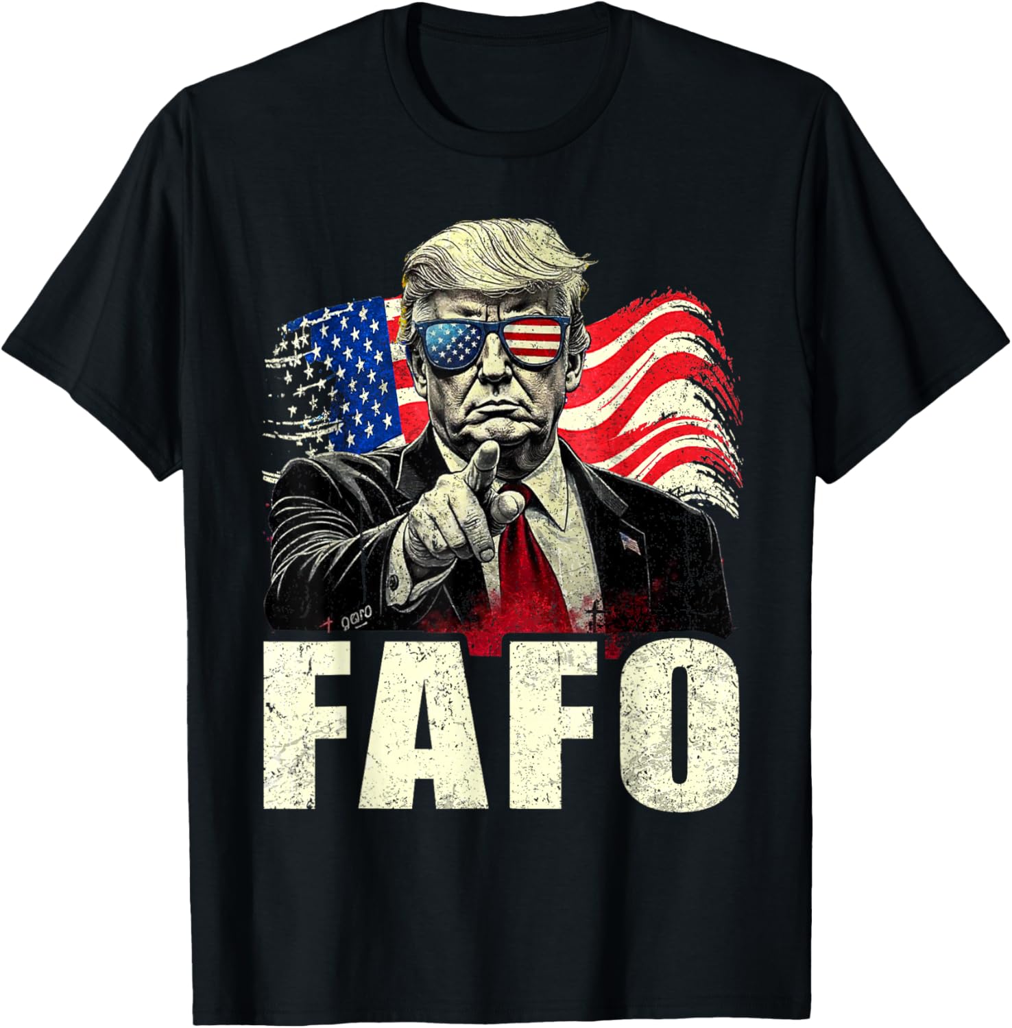 Funny Fafo Trump Fafo American USA T-Shirt - T-Shirt | Black