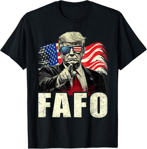 Funny Fafo Trump Fafo American USA T-Shirt - T-Shirt | Black