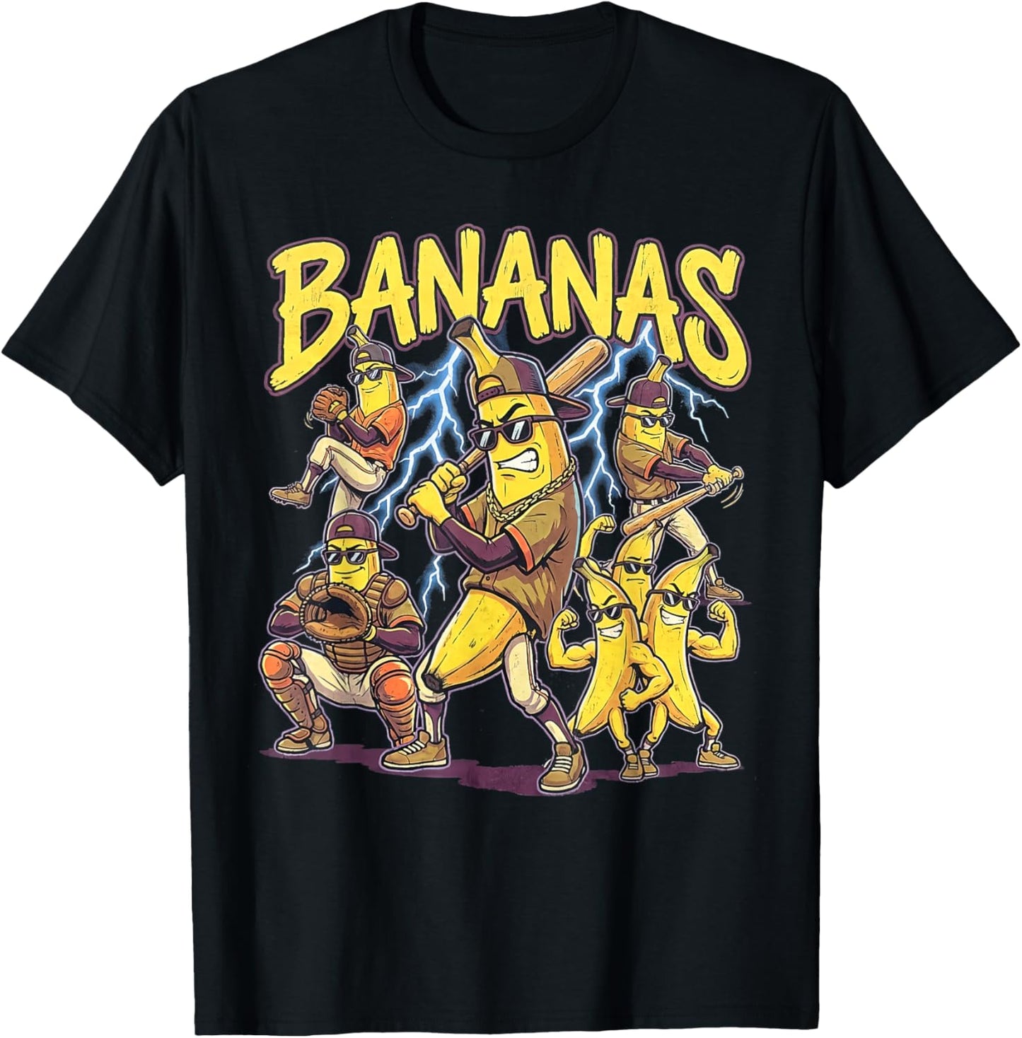 Banana Funny Men Women Kids Youth Boys Girls T-Shirt - T-Shirt | Black