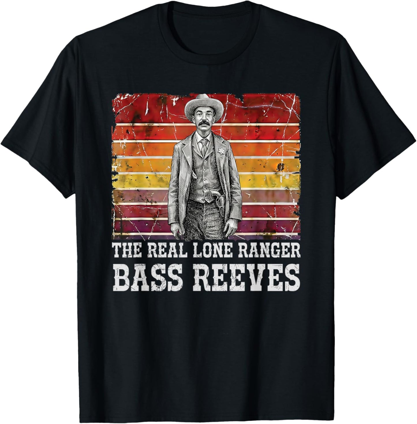Bass Reeves The Real Lone Ranger Western Black History T-Shirt - T-Shirt | Black