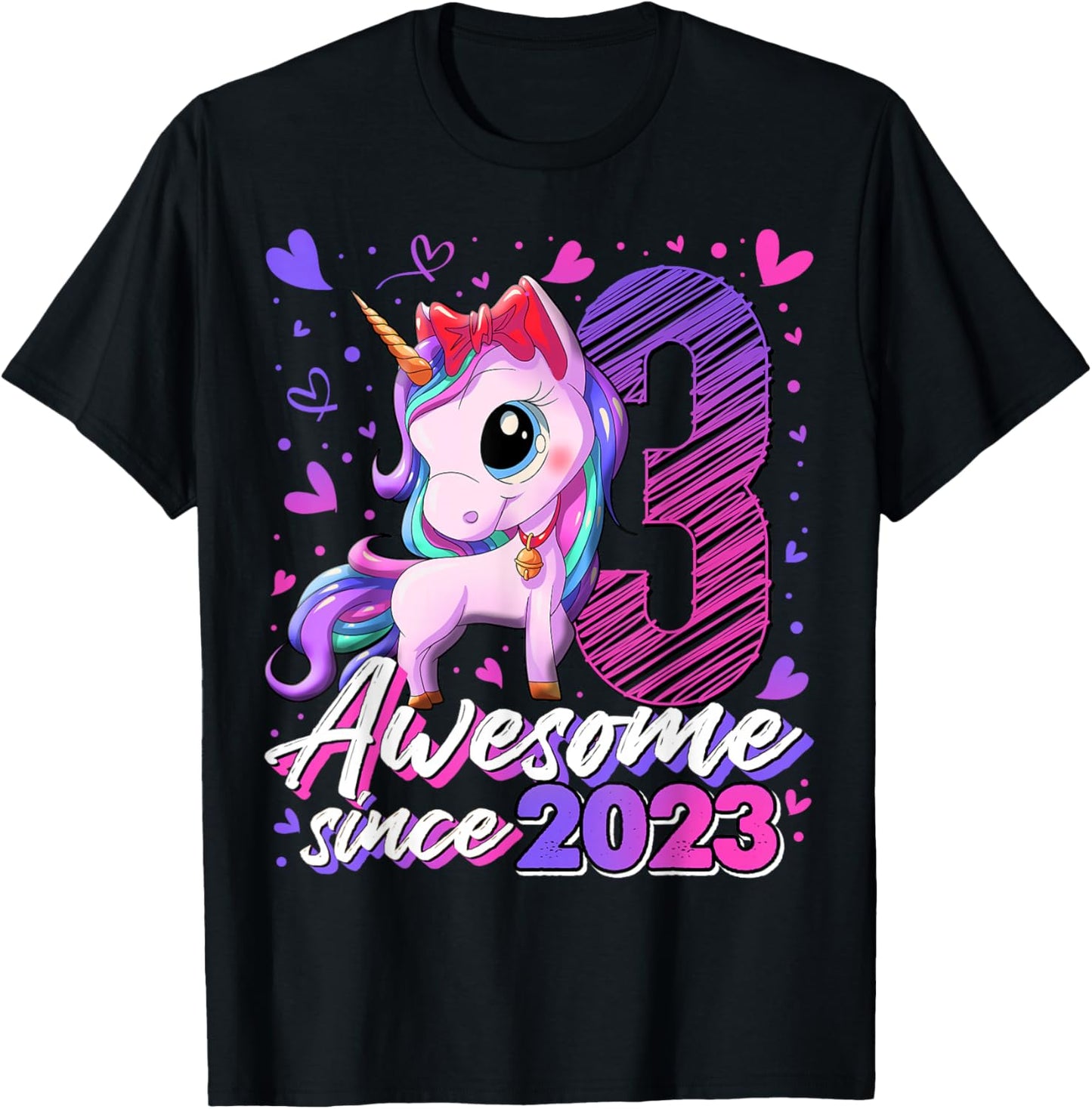 3rd Birthday Shirt Girl 3 Year Old Gifts 3 Birthday Girl T-Shirt - T-Shirt | Black