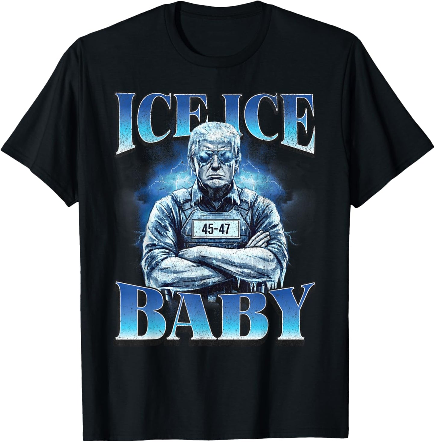 Ice Ice Baby Retro Funny Trump T-Shirt - T-Shirt | Black
