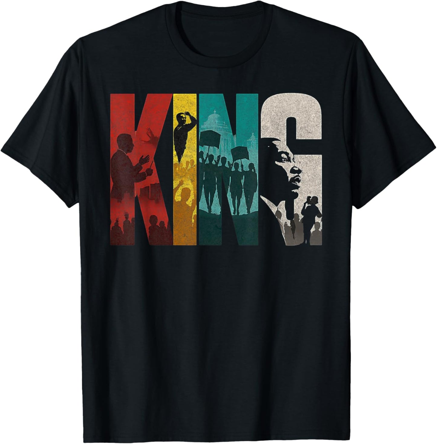 Retro Martin Luther King Jr Day I Have a Dream MLK Bold T-Shirt - T-Shirt | Black