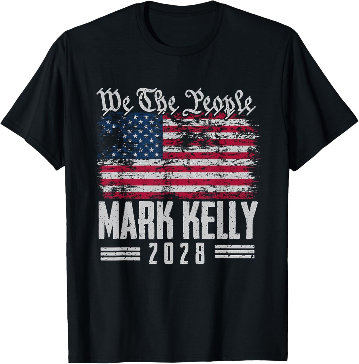 Kelly 2028 for President Mark Kelly 2028 US Flag T-Shirt - T-Shirt | Black