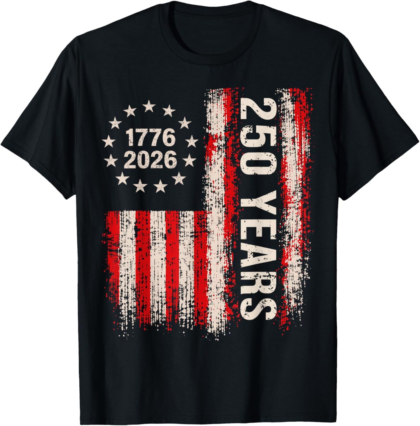 250 Years American History Commemorative Art 1776 2026 T-Shirt - T-Shirt | Black
