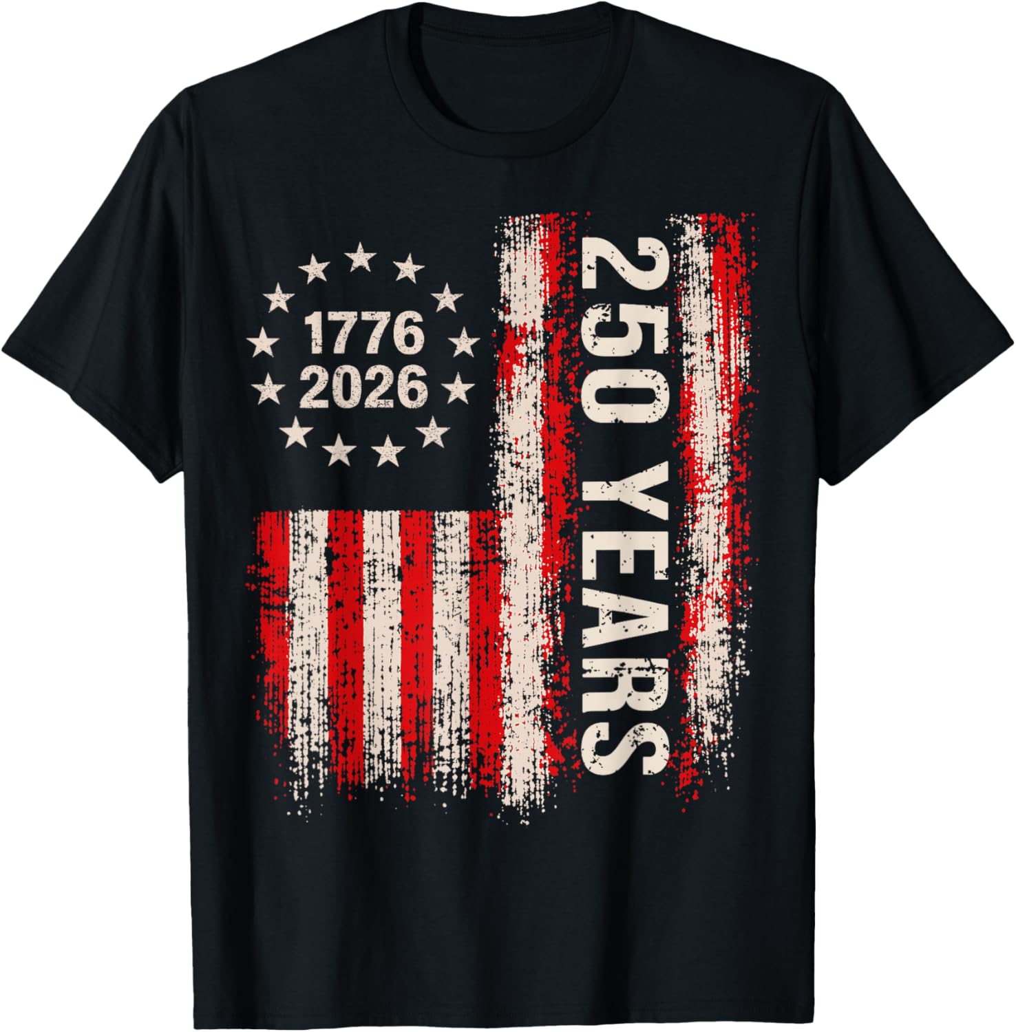 250 Years American History Commemorative Art 1776 2026 T-Shirt - T-Shirt | Black