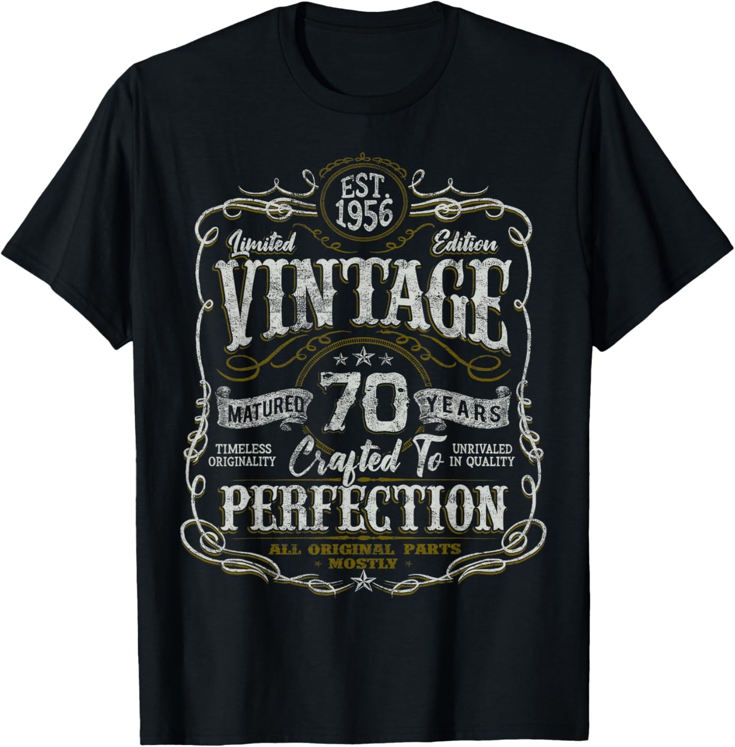 Vintage 1956 Limited Edition Shirt 70 Year Old 70th Birthday T-Shirt - T-Shirt | Black