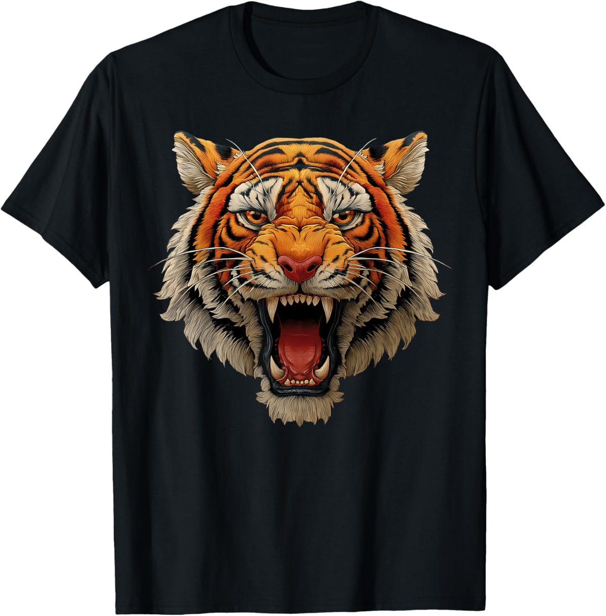 Tiger Roaring Graphic T-Shirt - T-Shirt | Black