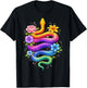 Colorful Floral Snake Flowers Rainbow Women Girls Kids T-Shirt - T-Shirt | Black