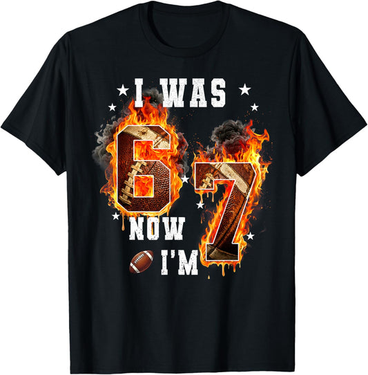 I was 6 Now I'm 7 Old Football Drip 7th Birthday Boy T-Shirt - T-Shirt | Black