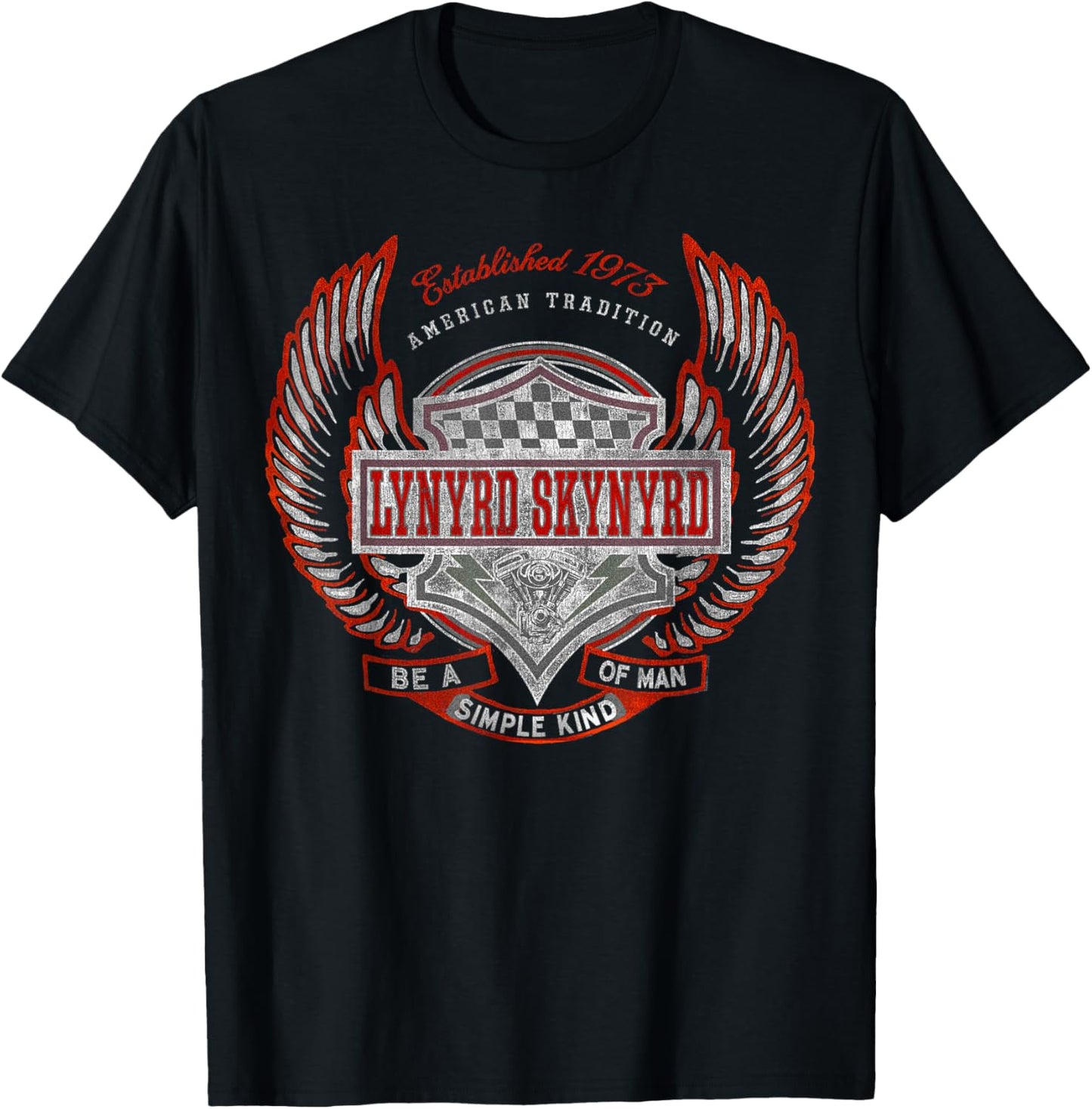 Lynyrd Skynyrd Simple Man 1973 Rally Race Car Biker Rock Fan T-Shirt - T-Shirt | Black
