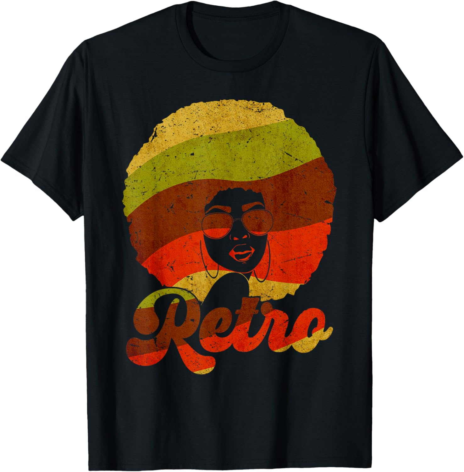 Retro 70s 80s Style Black History Month Afro Women Girls T-Shirt - T-Shirt | Black