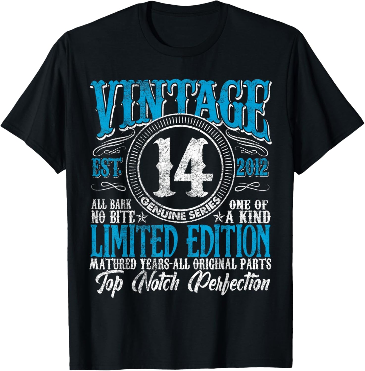 14 Year Old Gifts Vintage 2012 Limited Edition 14th Birthday T-Shirt - T-Shirt | Black