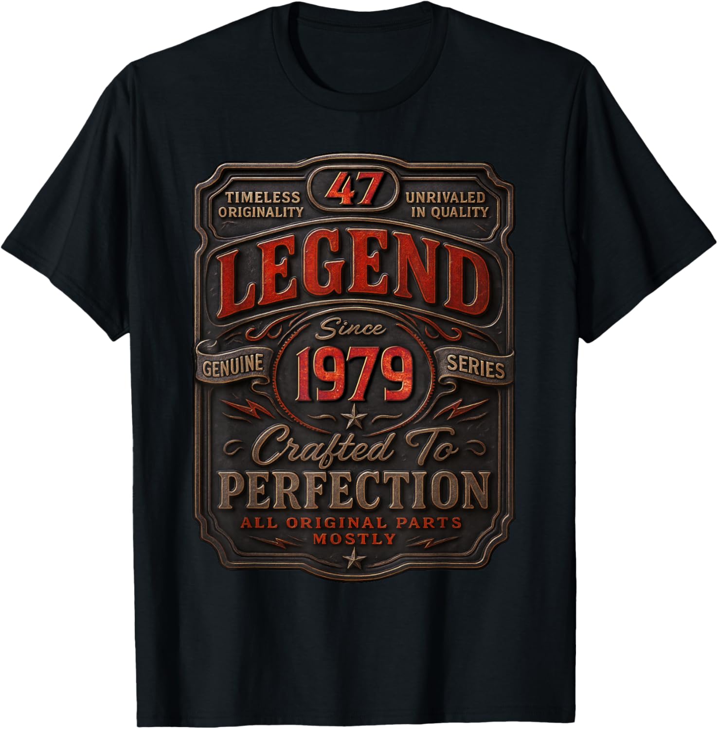 Vintage 1979 Limited Edition Shirt 47 Year Old 47th Birthday T-Shirt - T-Shirt | Black