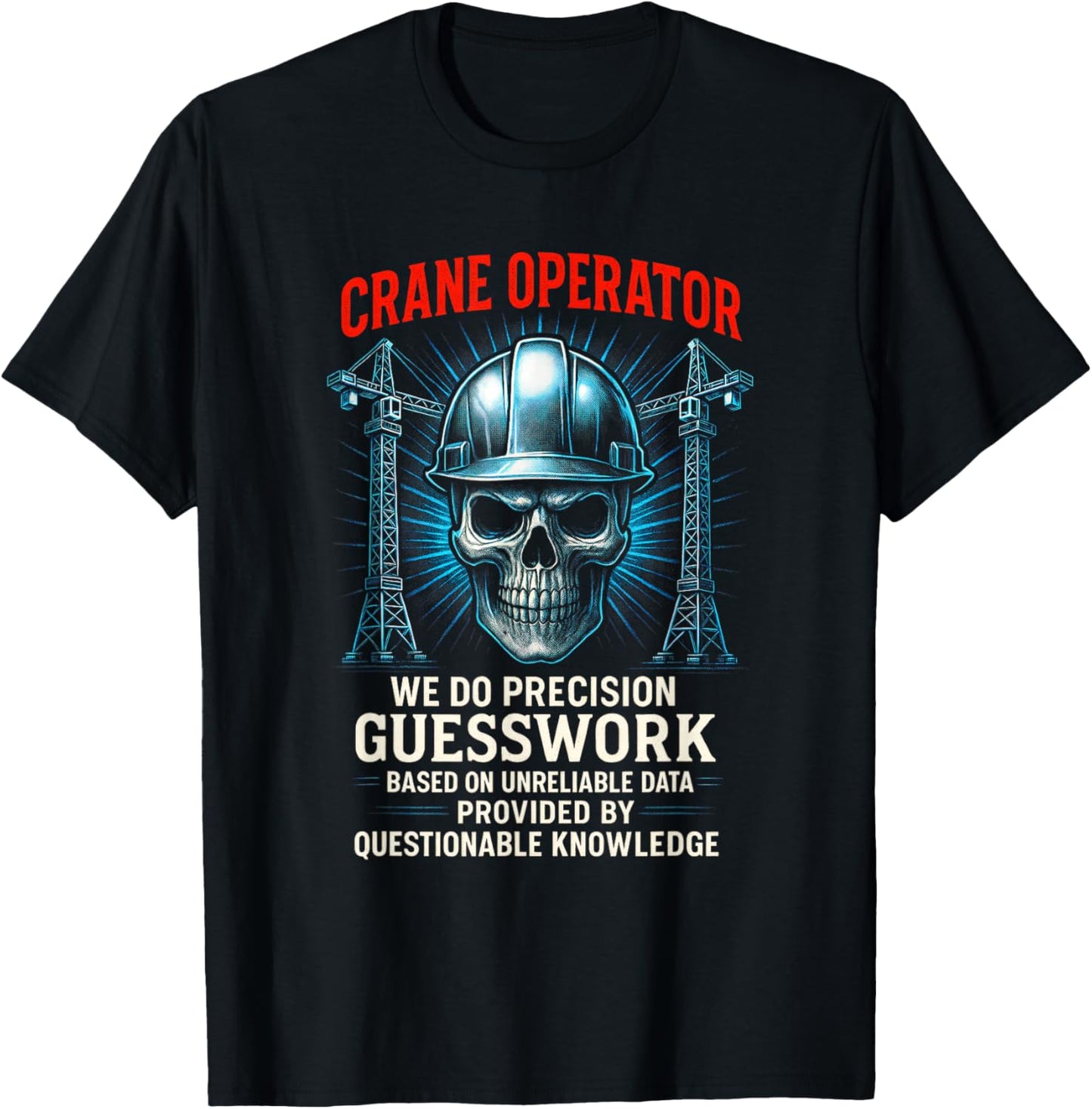 Crane Operator - Skull USA Construction T-Shirt - T-Shirt | Black
