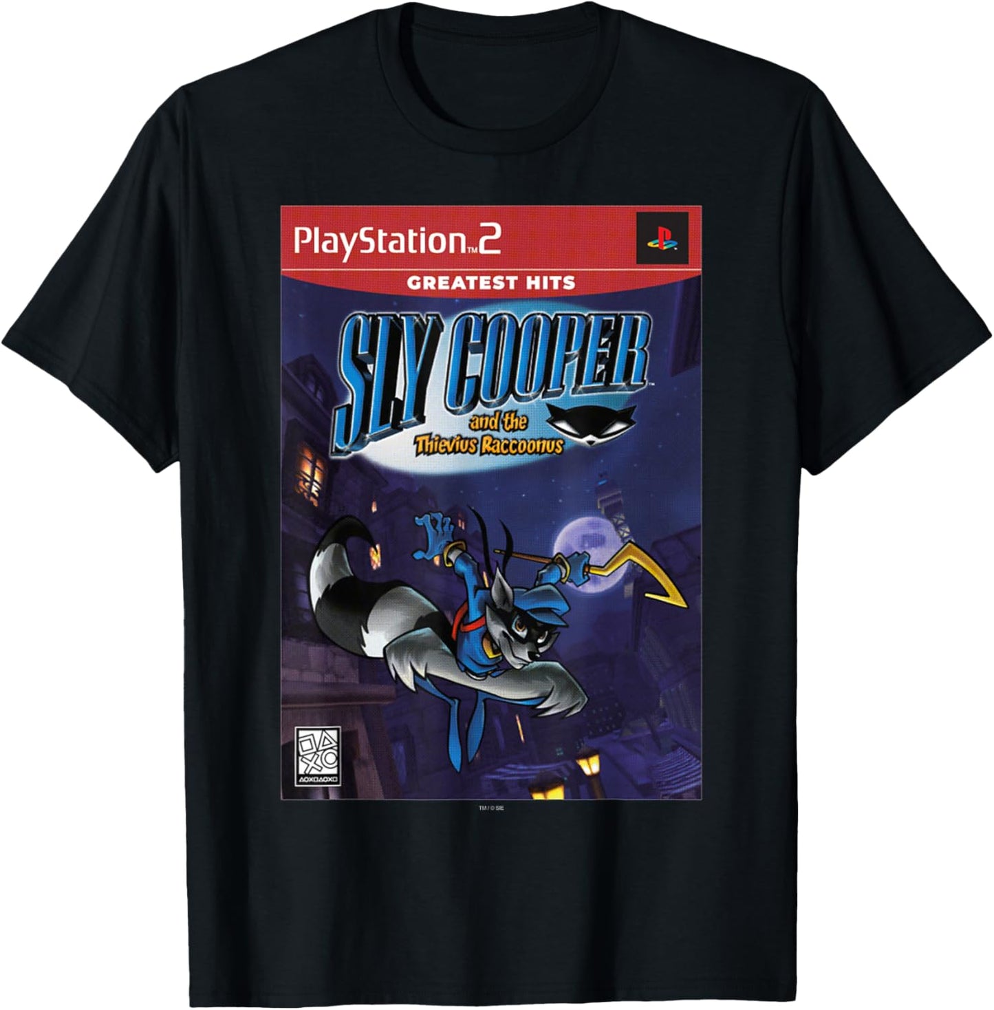 PlayStation Sly Cooper and The Thievius Raccoonus PS2 Hits T-Shirt - T-Shirt | Black
