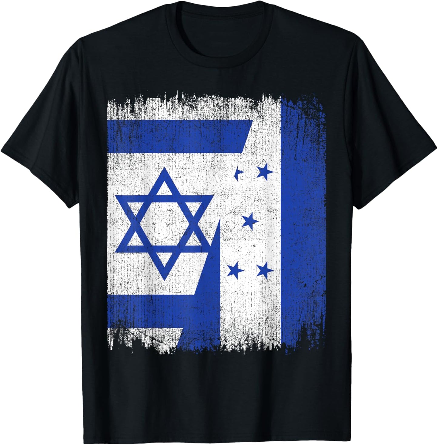 Half Israel Honduras Split Flag Israelis Pride Roots T-Shirt - T-Shirt | Black