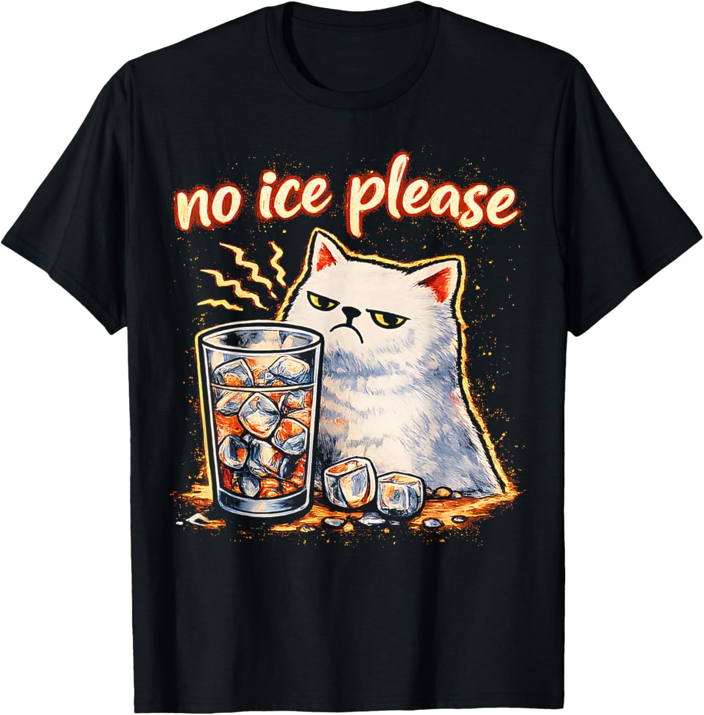 No Ice Please Funny Cat Meme T-Shirt - T-Shirt | Black