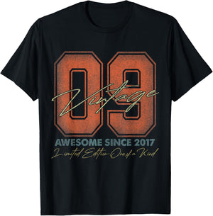 9 Year Old Gifts Vintage 2017 Limited Edition 9th Birthday T-Shirt - T-Shirt | Black
