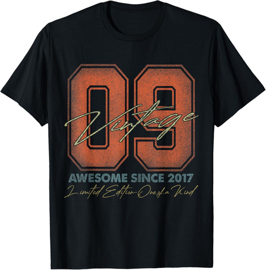 9 Year Old Gifts Vintage 2017 Limited Edition 9th Birthday T-Shirt - T-Shirt | Black