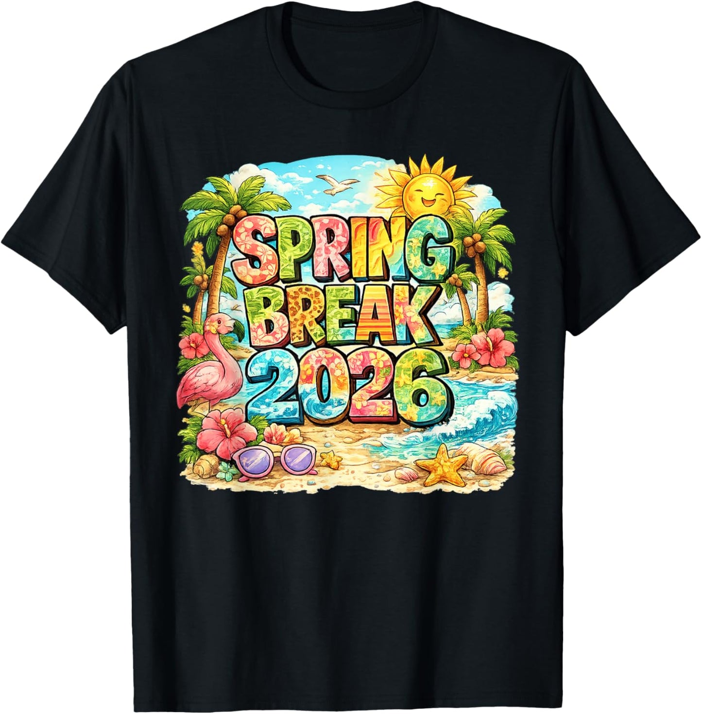 Spring Break 2026 Matching Family Group Vacation Trip T-Shirt - T-Shirt | Black