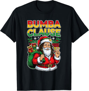 Funny Bumba Clause Jamaican Santa Christmas Black Humor T-Shirt - T-Shirt | Black