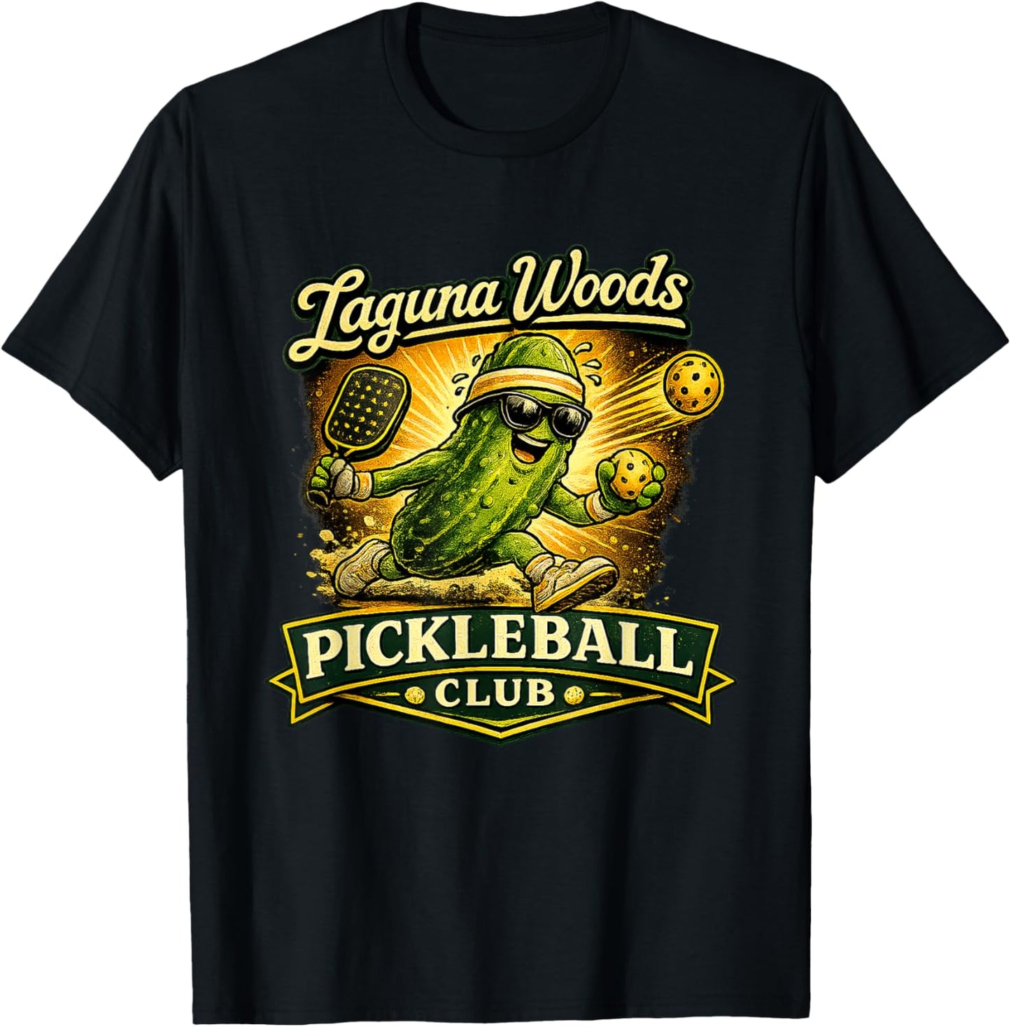 Laguna Woods Pickleball Club T-Shirt - T-Shirt | Black