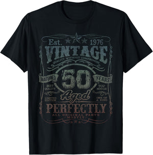 Vintage 1976 Limited Edition Shirt 50 Year Old 50th Birthday T-Shirt - T-Shirt | Black