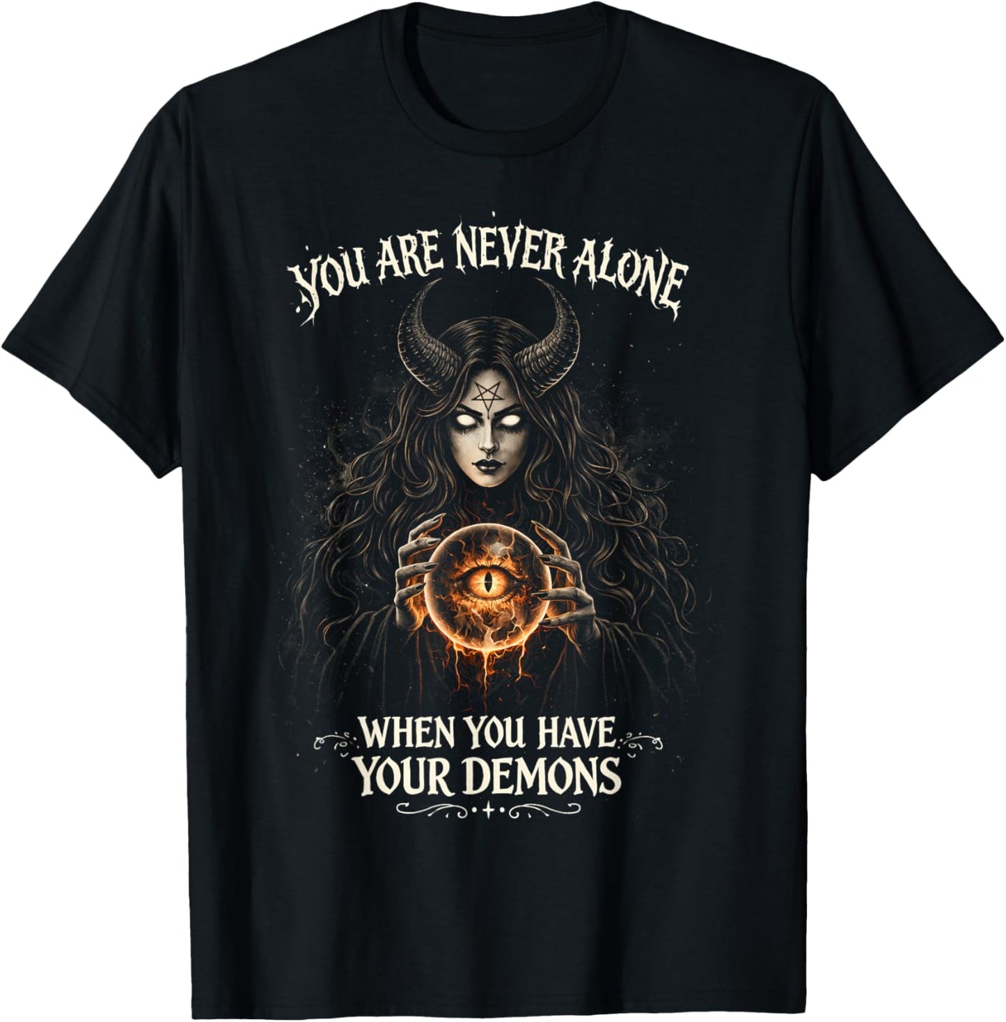 Satanic Gothic Demon with Dark Humor - Dark Fantasy T-Shirt - T-Shirt | Black