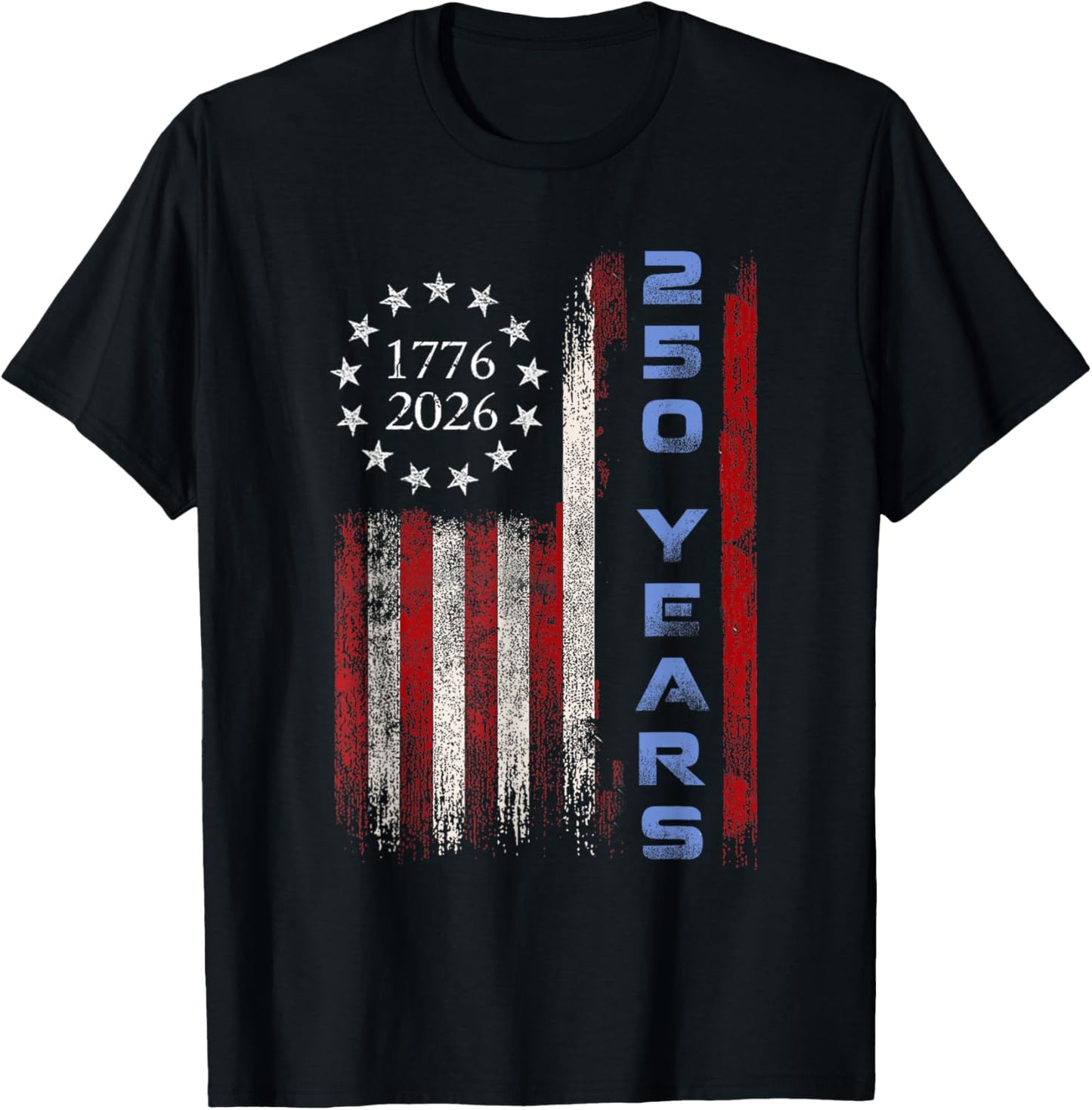 250th Birthday American Flag Eagle Shirt 250 Years 1776-2026 T-Shirt - T-Shirt | Black