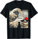 Japanese Great Wave Black Cat Bruh Funny Art Men Women Kids T-Shirt - T-Shirt | Black
