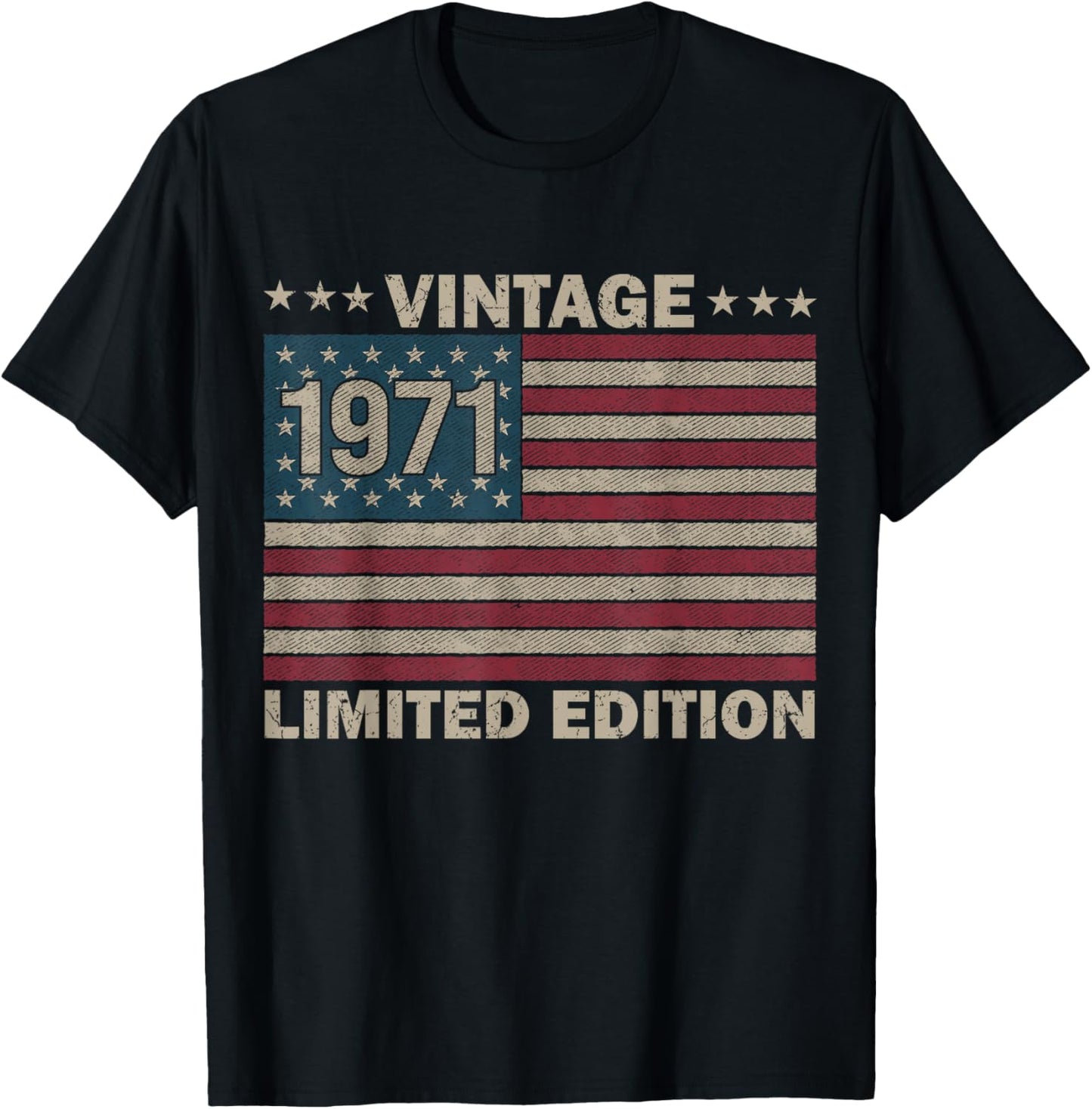US Flag 55 Birthday American USA Men 55yr 1971 55th Birthday T-Shirt - T-Shirt | Black