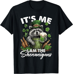 It's Me I Am The Shenanigans Raccoon Funny St Patrick's Day T-Shirt - T-Shirt | Black