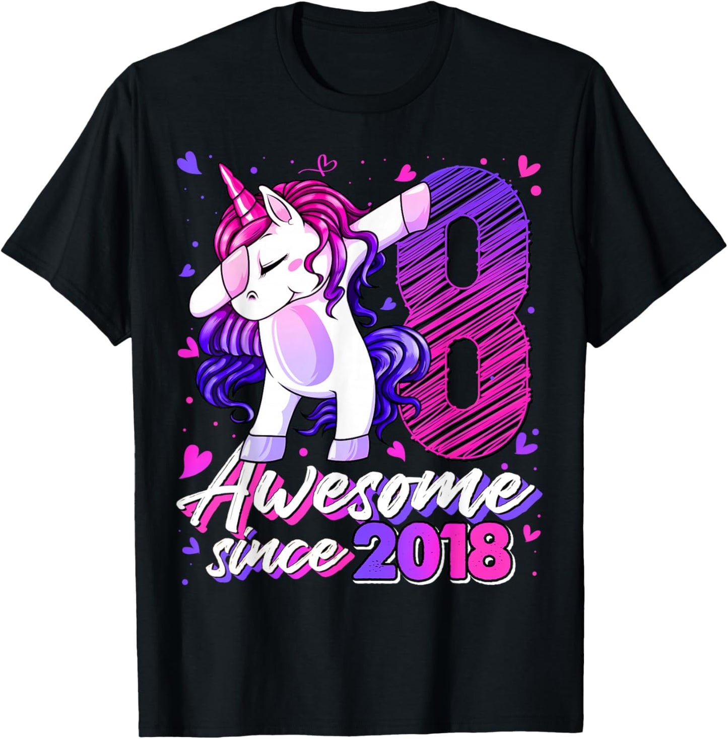 8th Birthday Shirt Girl 8 Year Old Gifts 8 Birthday Girl T-Shirt - T-Shirt | Black