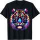 Colorful Tiger Head T-Shirt - T-Shirt | Black